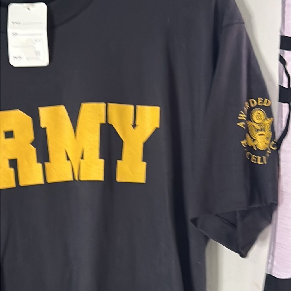US Army jump college black and gold short sleeve shirt new size large - Picture 4 of 10
